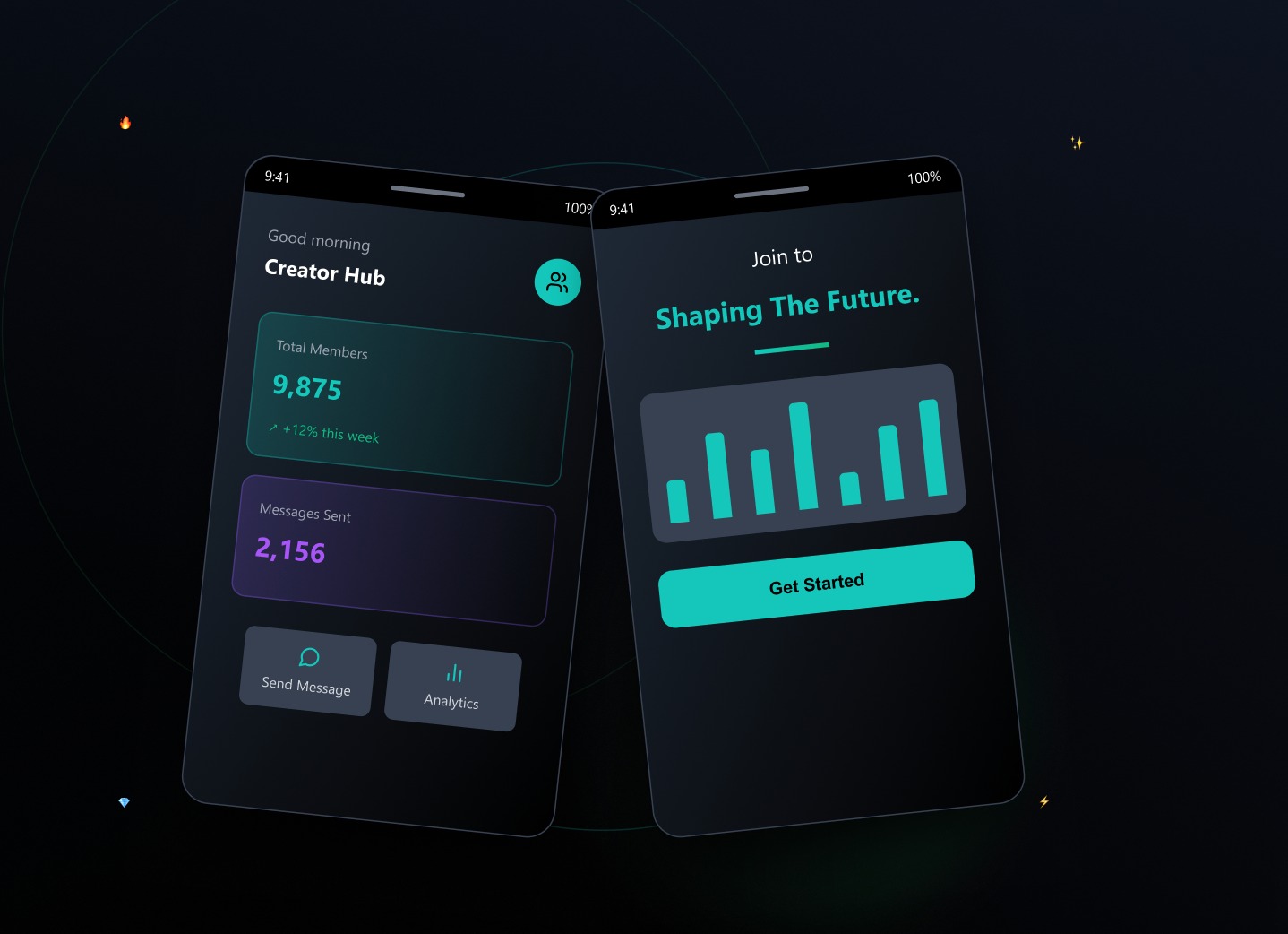 EarlyCaves creator hub shown across two mobile screens